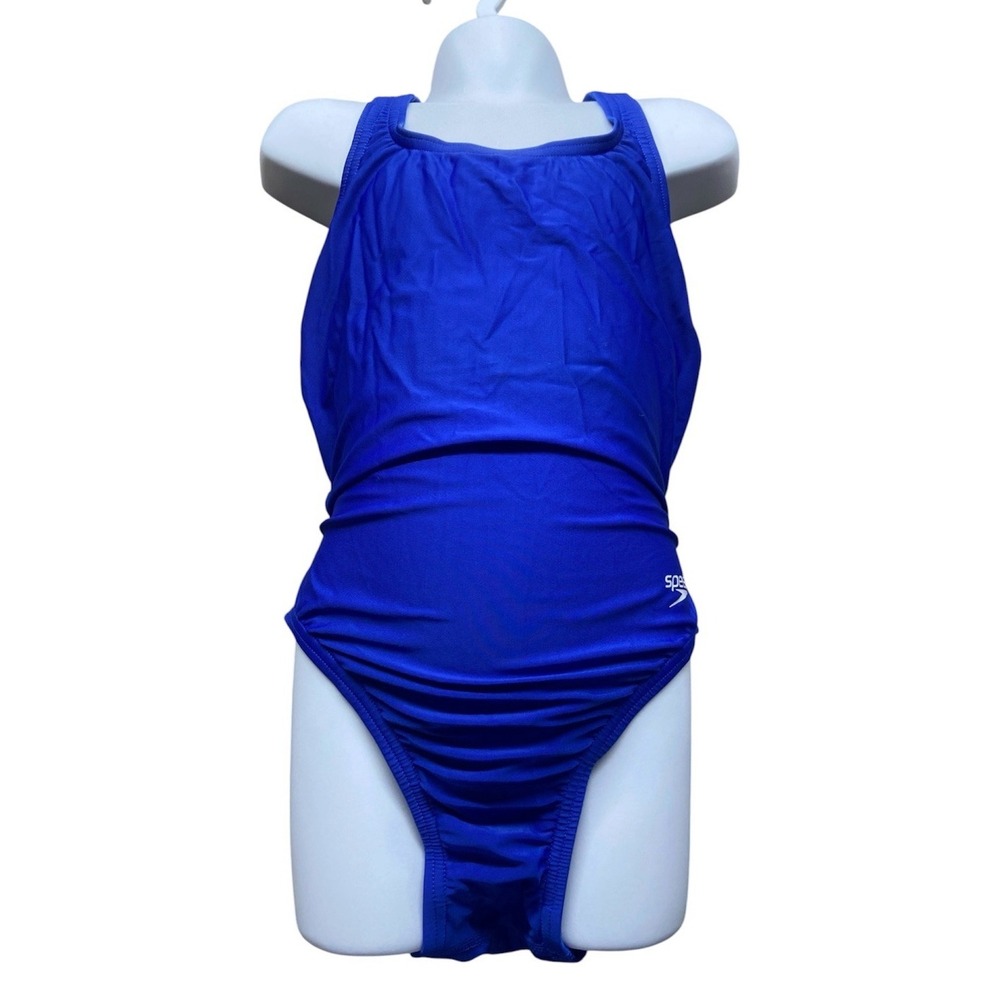 Speedo Girls Pro LT One Piece Swimsuit Royal Blue Size 28 Athletic Swim 8191481
